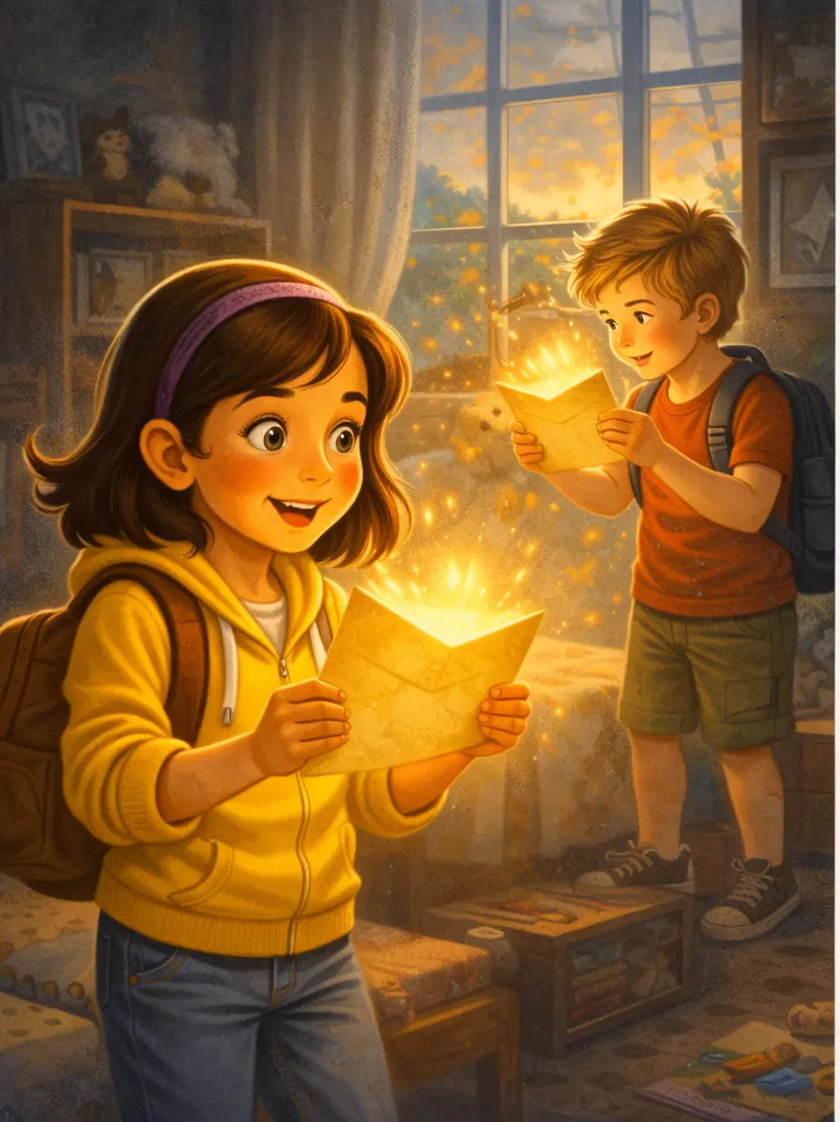 Storybook illustration: A Golden Letter